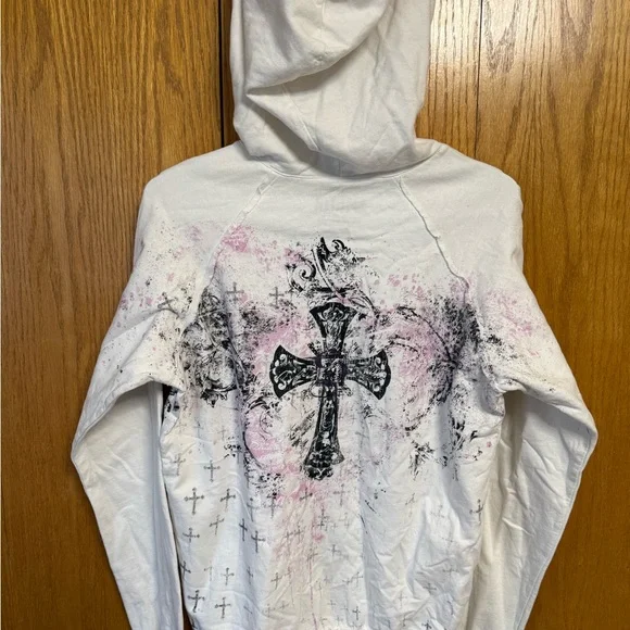 Sinful White and Black Graphic Hoodie - Picture 2 of 3